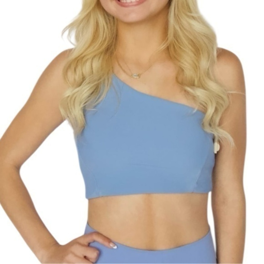 WILO The Label Women’s Size S Light Blue One Shoulder Performance Sports Bra